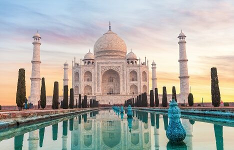 Taj Mahal in India without people, Agra