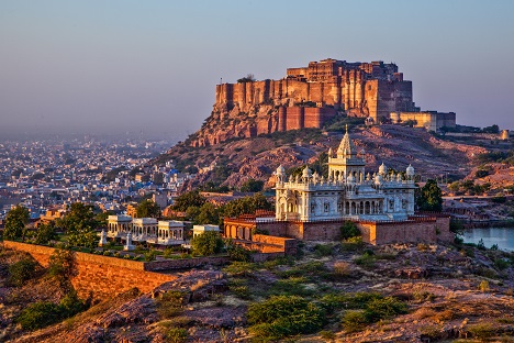 Sunrise at the Mehrangarh Fort and Jaswant Thada Mausoleum