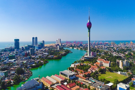 Colombo city skyline with modern architecture buildings